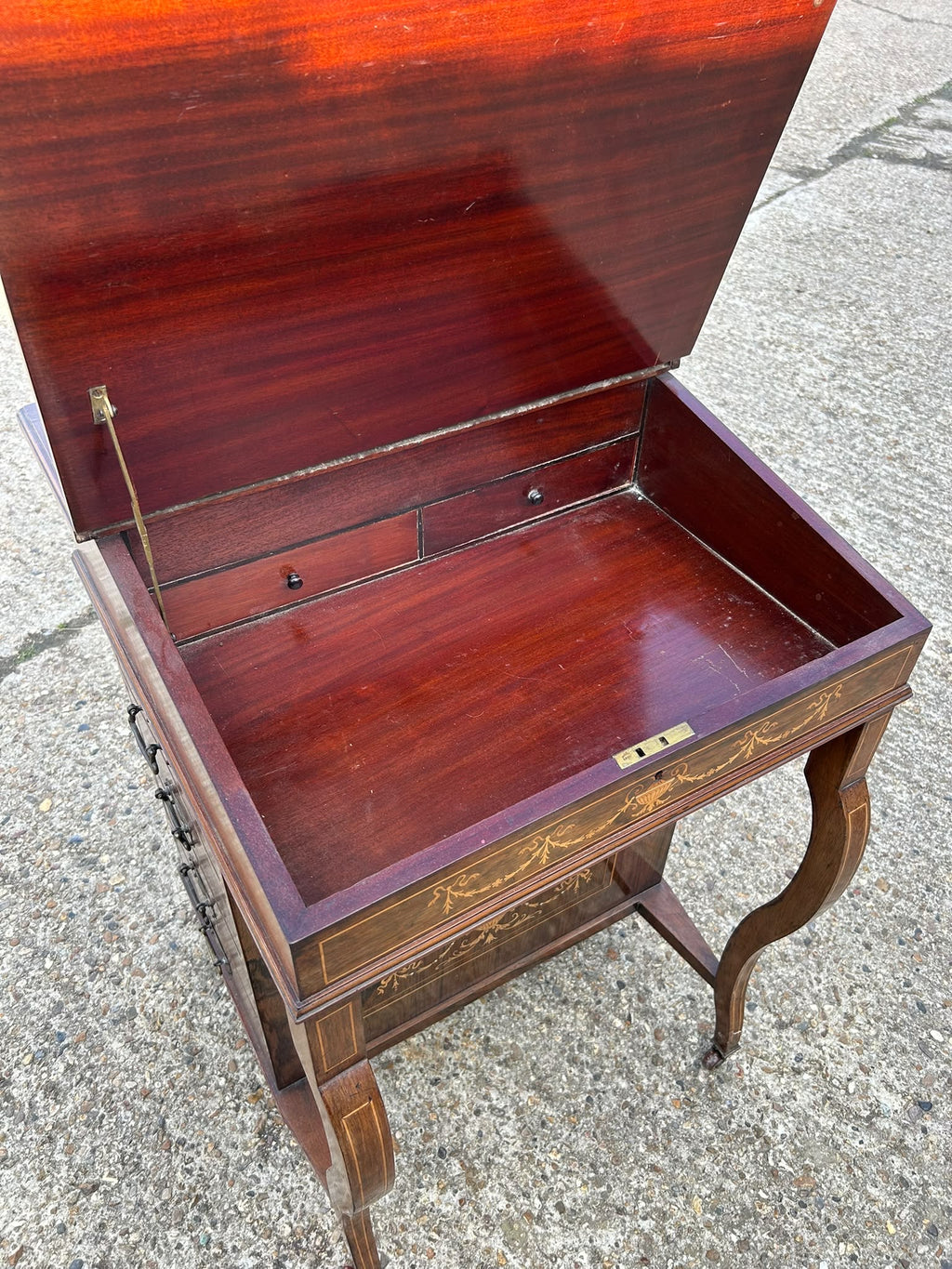Antique Sheraton Revival Rosewood Davenport Writing Desk
