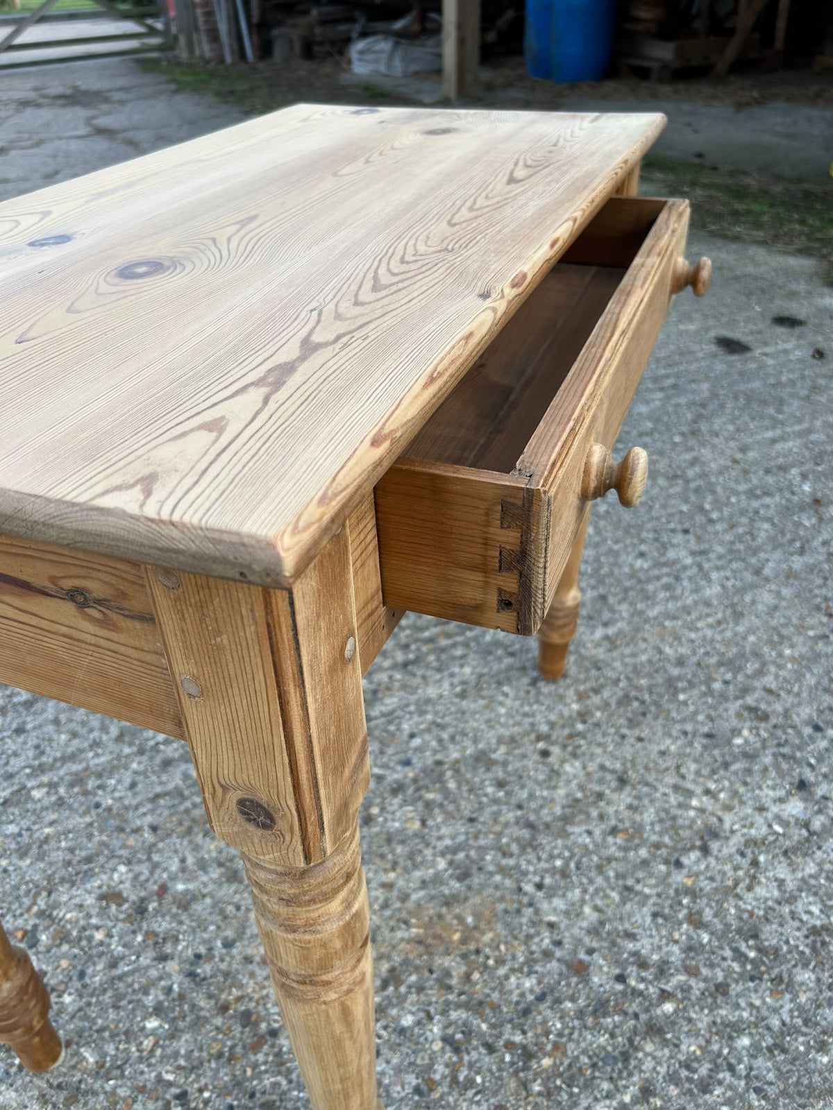 Pine Side Table / Hall Table with Large Drawer