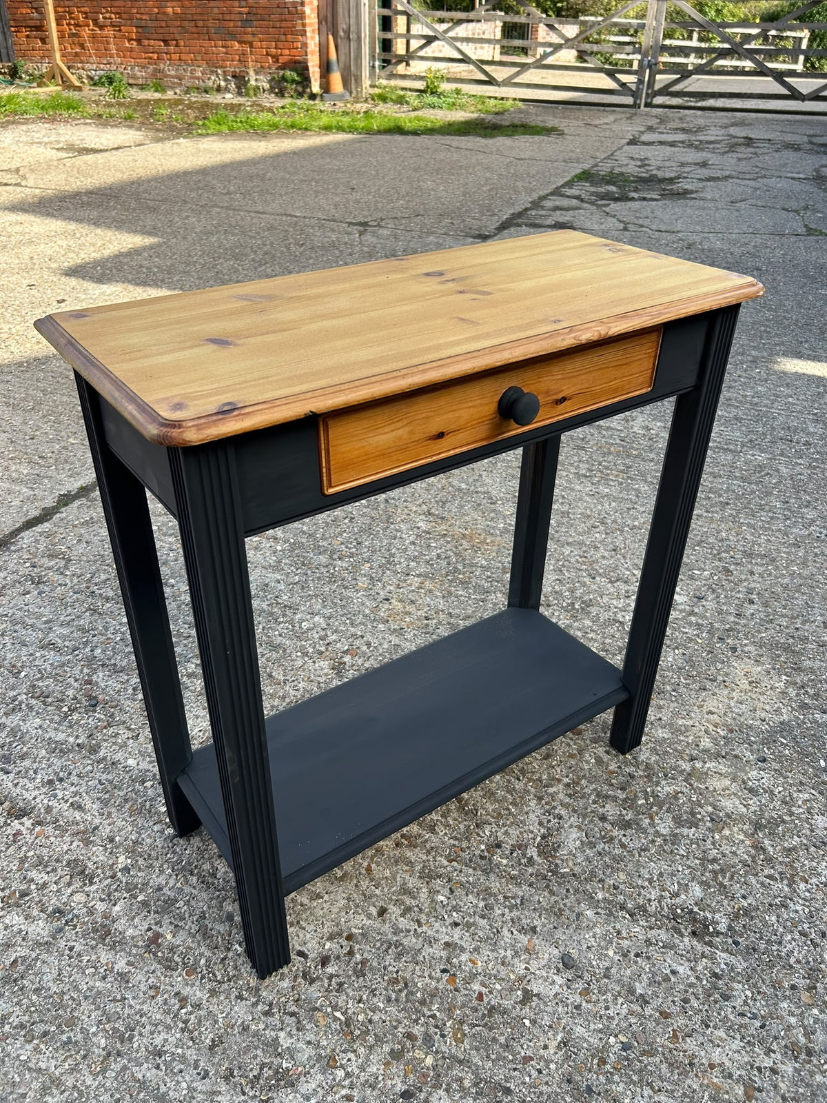 Two-Tone Narrow Console / Side Table