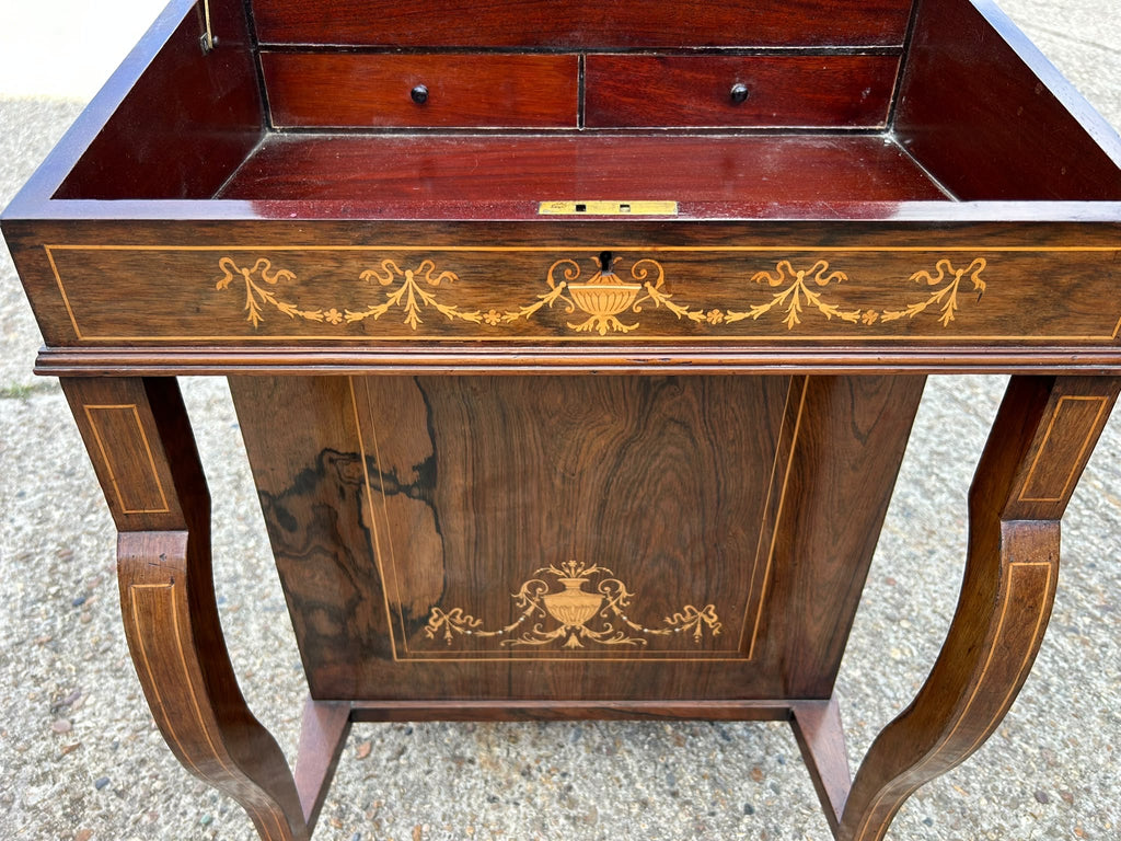 Antique Sheraton Revival Rosewood Davenport Writing Desk