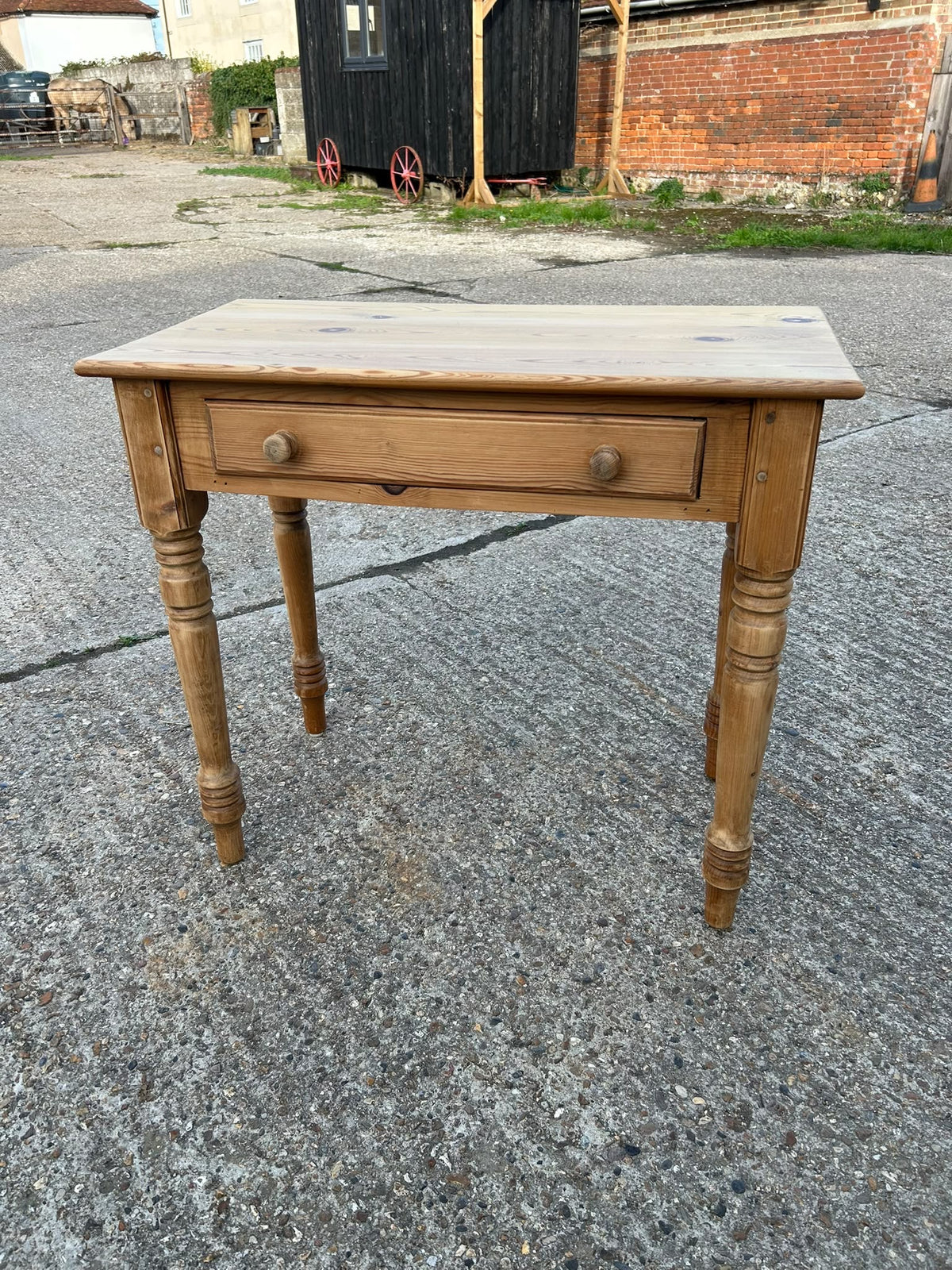 Pine Side Table / Hall Table with Large Drawer